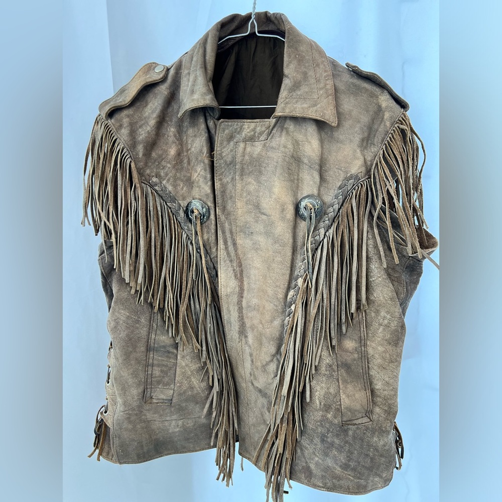 Vintage Brown Fringe Vest